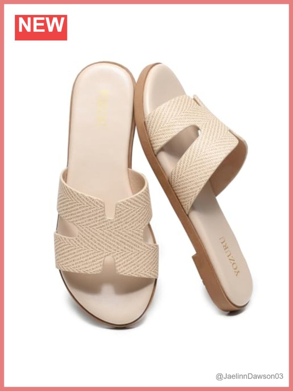 Leather Slide Sandals Open Toe Flat Anti-Slip Comfortable Summer Dressy Casual